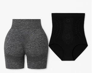 Combo de 1 Faja Corset Reductora y 1 Short de Yoga Negro